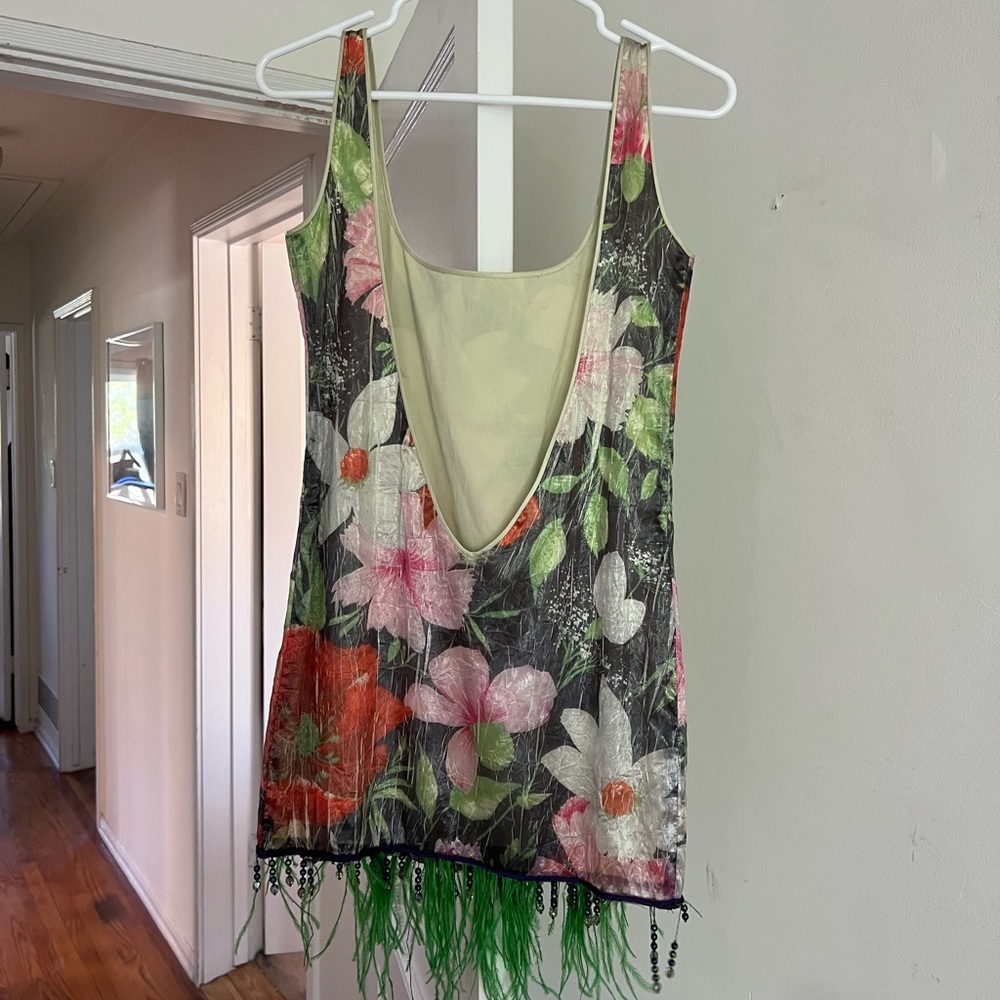 Vintage Silvia Hiesel ostrich dress